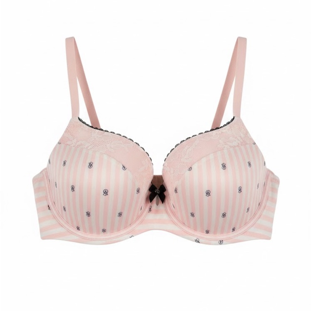 Victoria's Secret Pink and White Striped Bra